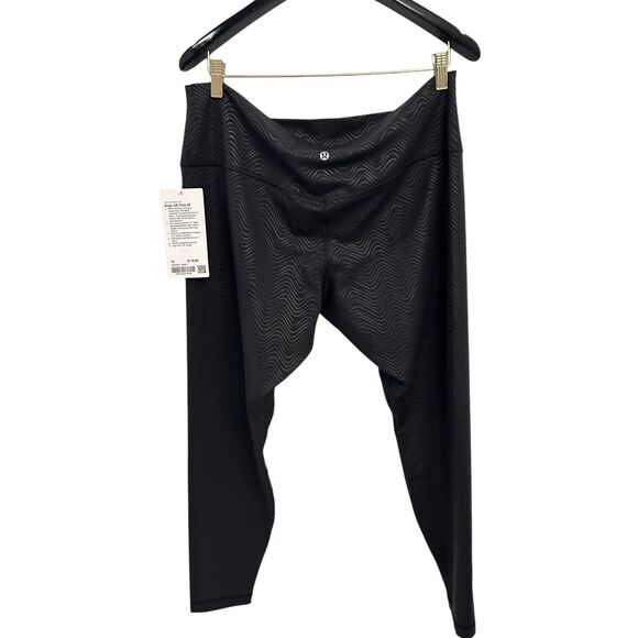 New NWT Lululemon Align Leggings 18 HR 28 Aqueous Emboss Black Women Yoga Stripe - Picture 5 of 6